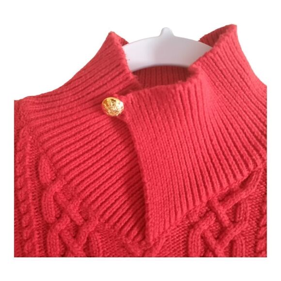 VTG LAUREN RALPH LAUREN Cotton Shawl Neck Fisherman Sweater Jumper  - Picture 4 of 5